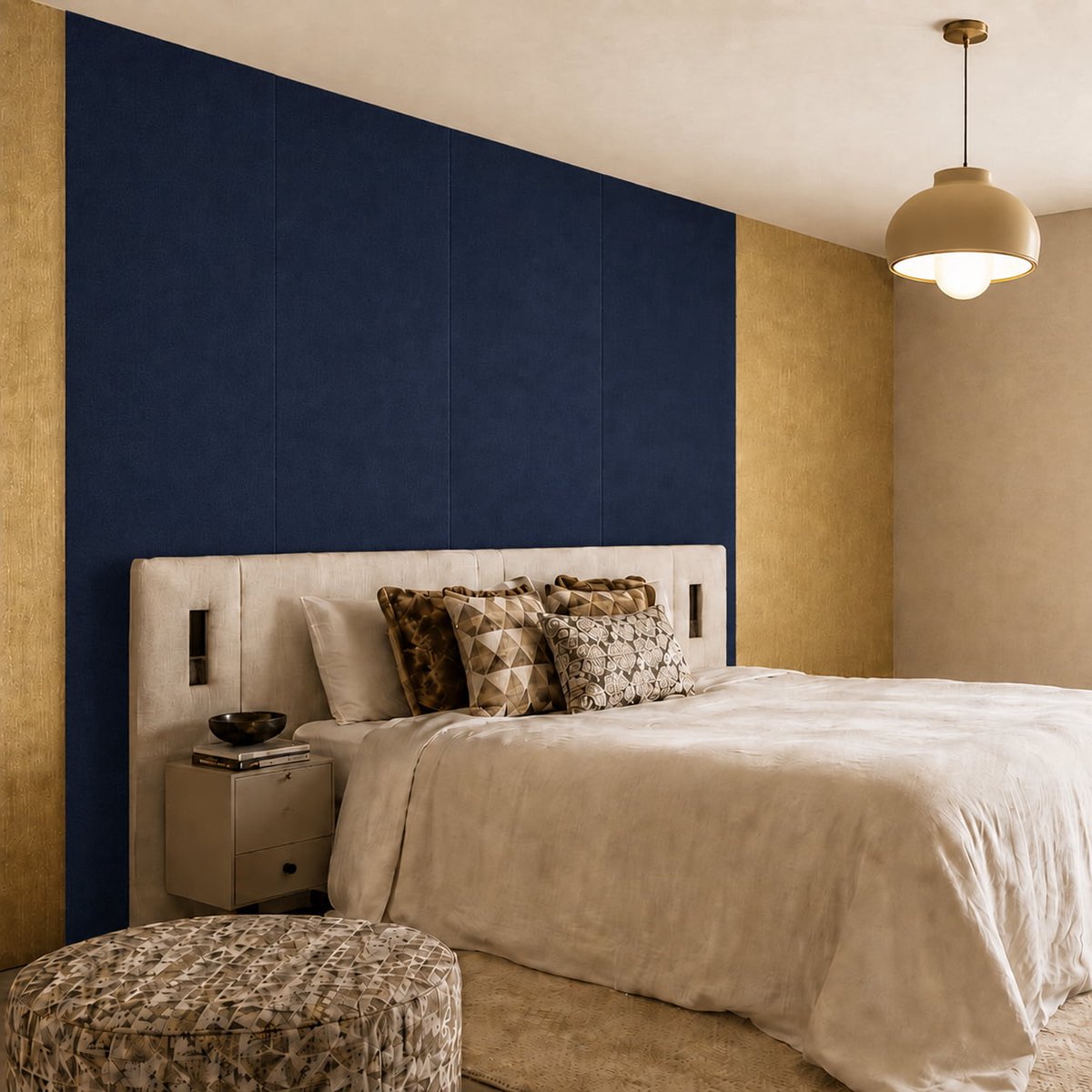 Vilt Wandpaneel - Nacht Blauw - 60x100cm - Kamer26