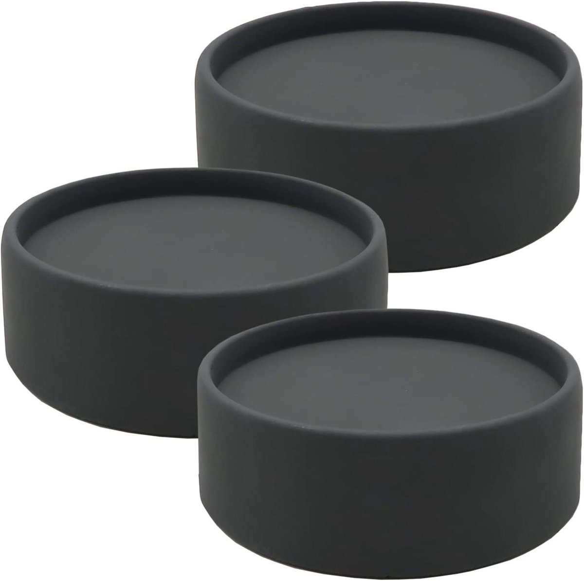 Kandelaars Set - Kaarsenhouders Betonlook - Sfeer Creëren - Warmtebestendig Materiaal - Ø11x4cm - Donkergrijs