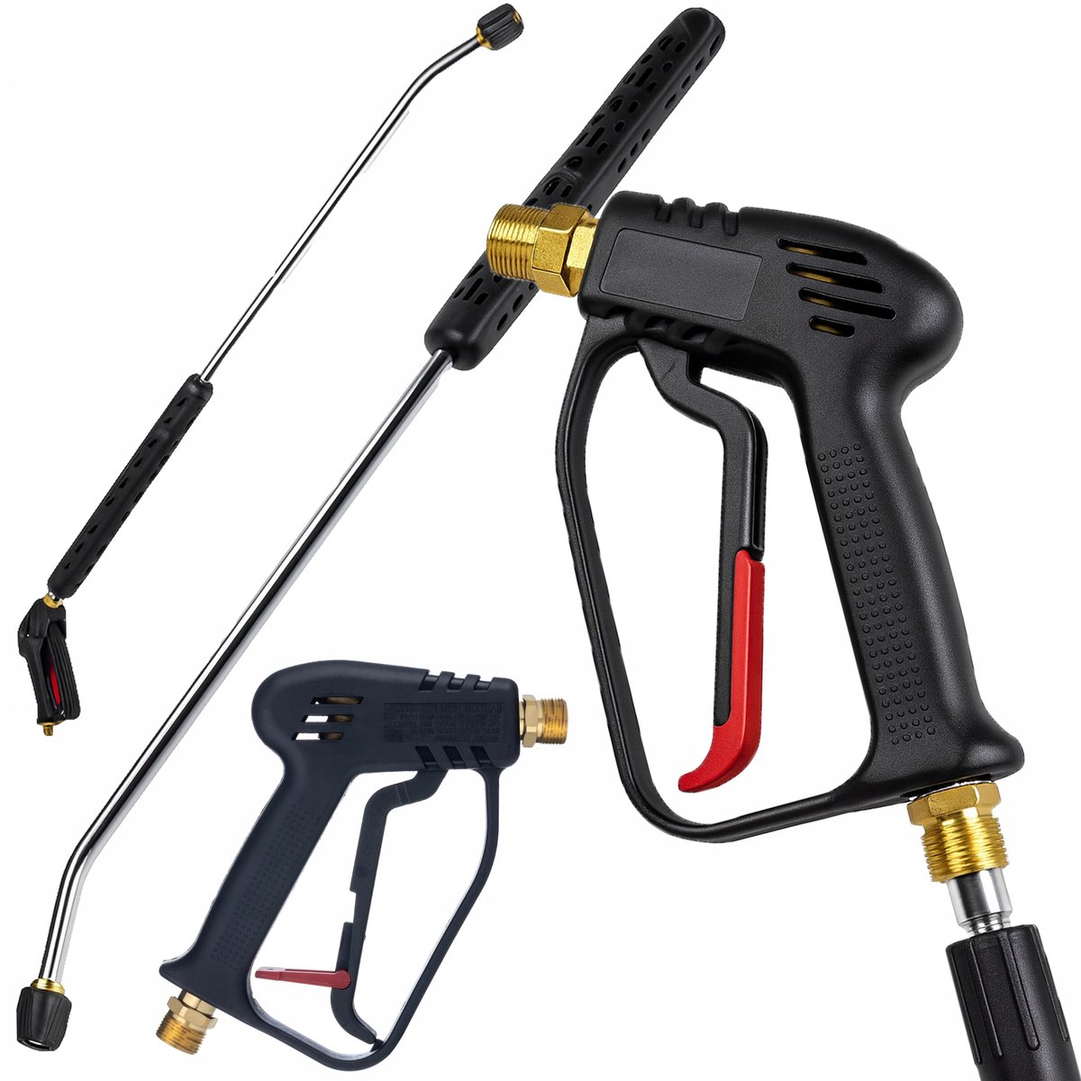 Rosfix Spuitpistool Vervanging Set - Hogedruklans 90 cm, Spuitmond - M22x1,5, 345 bar - Geschikt voor Kärcher, Kränzle