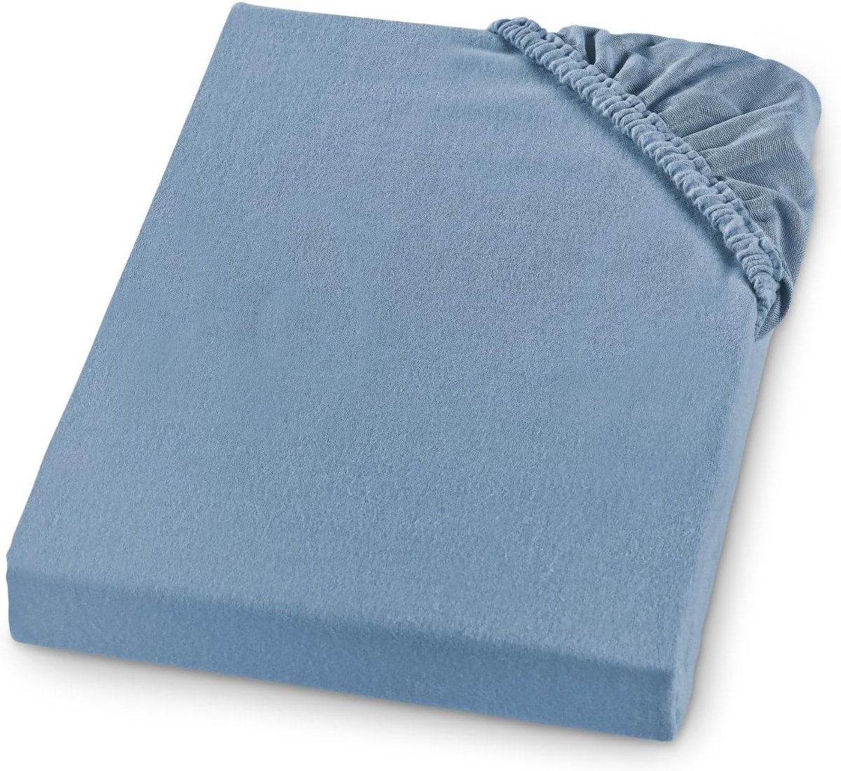 Dik flanellen hoeslaken - flanel - Made in Germany - 100% katoen - elastiek rondom - matrassen tot 23 cm hoog - elastiek rondom - Oeko-Tex - wasbaar tot 60 graden - 180 x 200 - lichtblauw