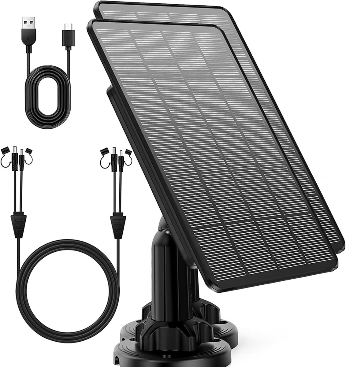 Wildcamera - Zonnepaneel - 12V/1A 6V/2A - Met 4000mAh Oplaadbare Lithiumbatterij - Waterdicht IP66 Outdoor
