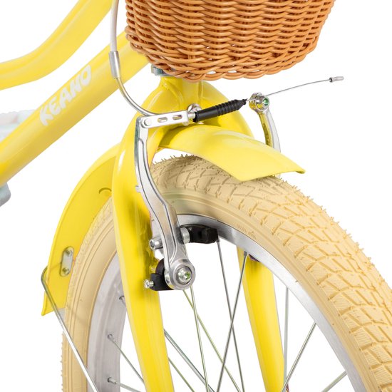 KEANO 20 Inch Kinderfiets voor Meisjes, 7-10 Jaar, met Standaard, Kinderfiets Geel — afbeelding 2