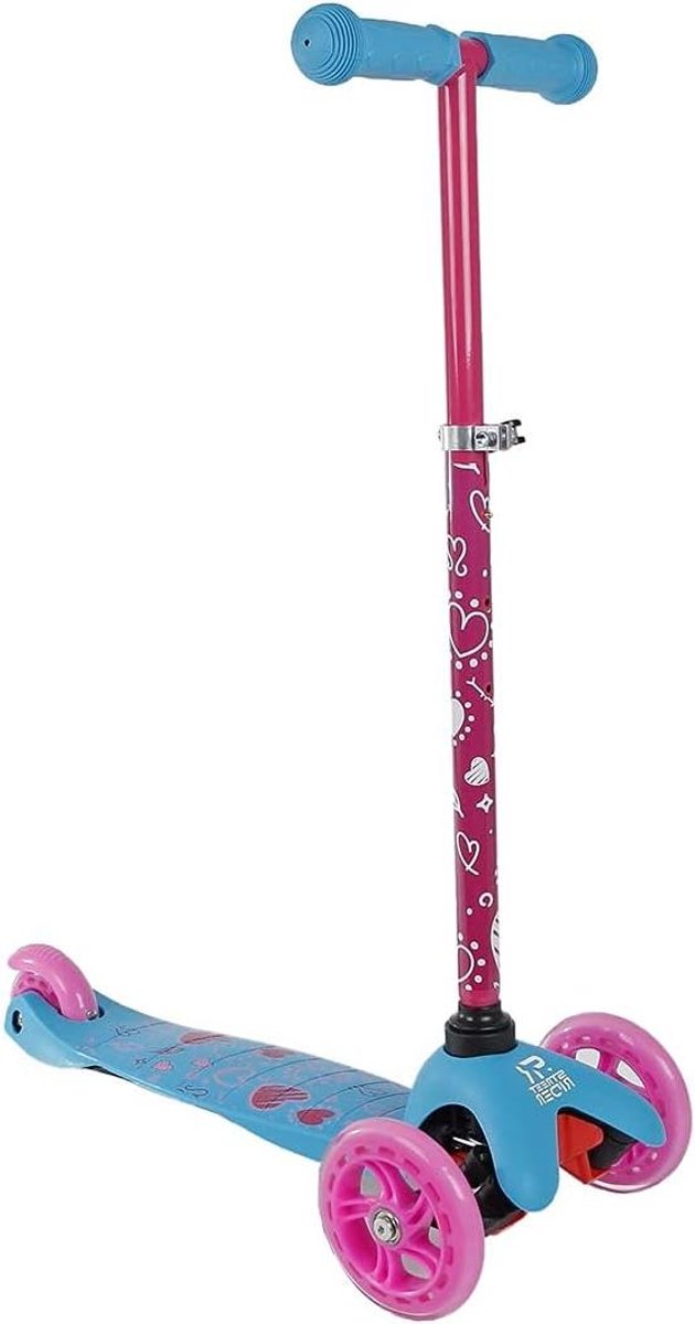 Driewieler Kinderstep Scooter Step Buiten Spelen Inklapbaar Ontwerp 54x28x75 cm Roze