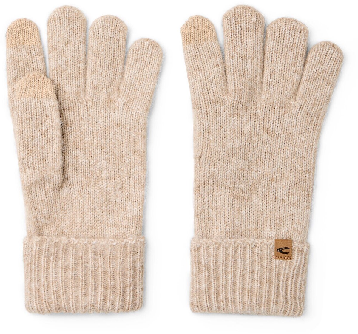 camel active Gebreide handschoenen met logo - Maat womenswear-M - Beige