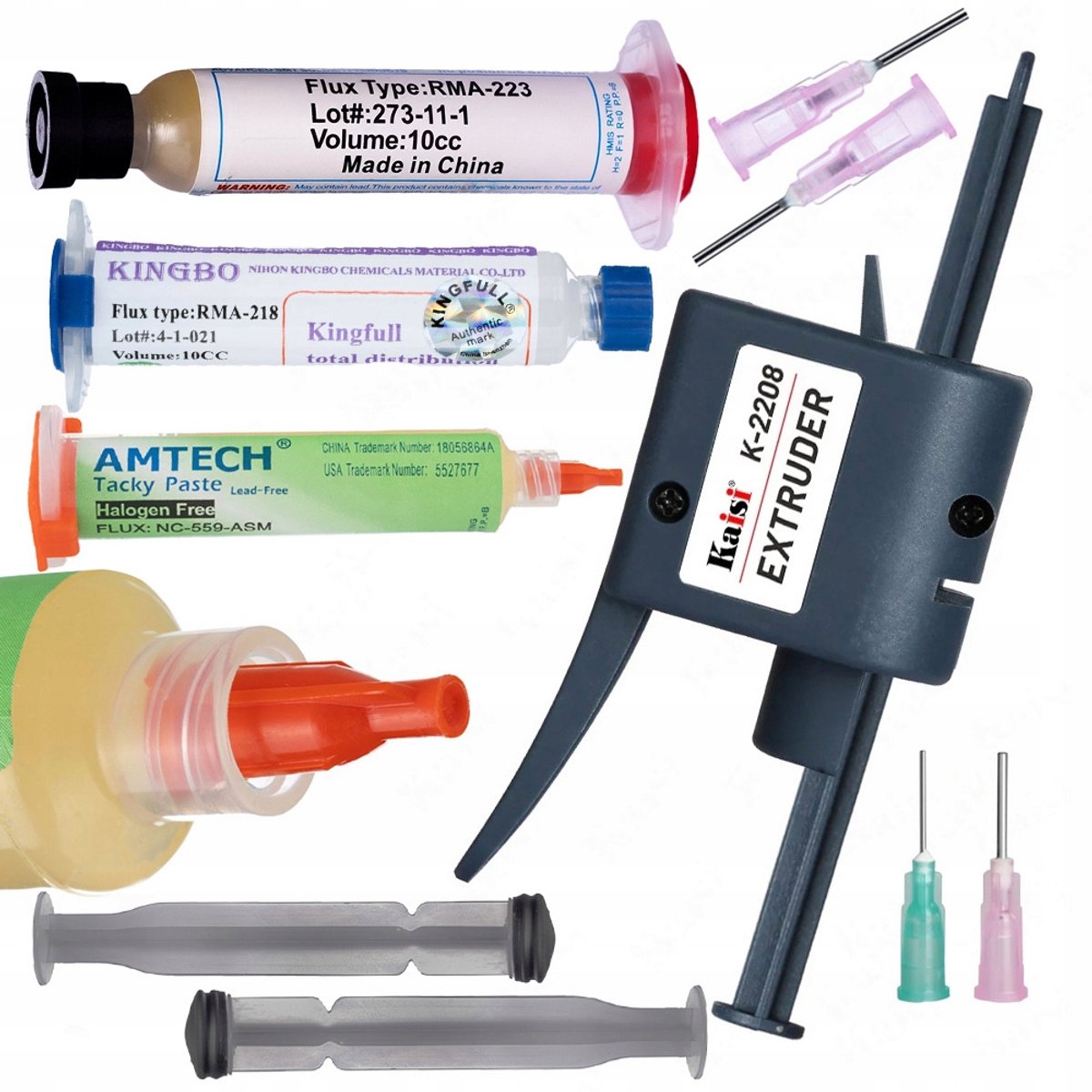 Rosfix Fluxapplicatie Set K-2208 Pistool - Precies Fluxpistool met 2 Naalden 1,3/0,8mm
