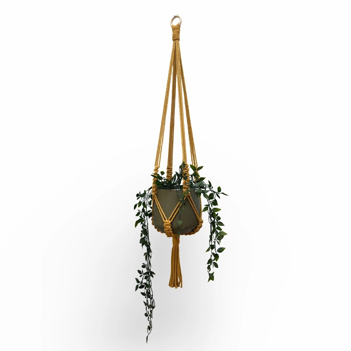 Plantenhanger 'Sula' - Kies Kleur en lengte - Kleur: Linnen - 140 cm lang - Katoenkoord - Geschikt voor Pot met Diameter t/m 25 cm - Handgemaakt in ons Macramé Atelier - Prijs per Stuk - Let op: Exclusief Pot - Inclusief Verzendkosten