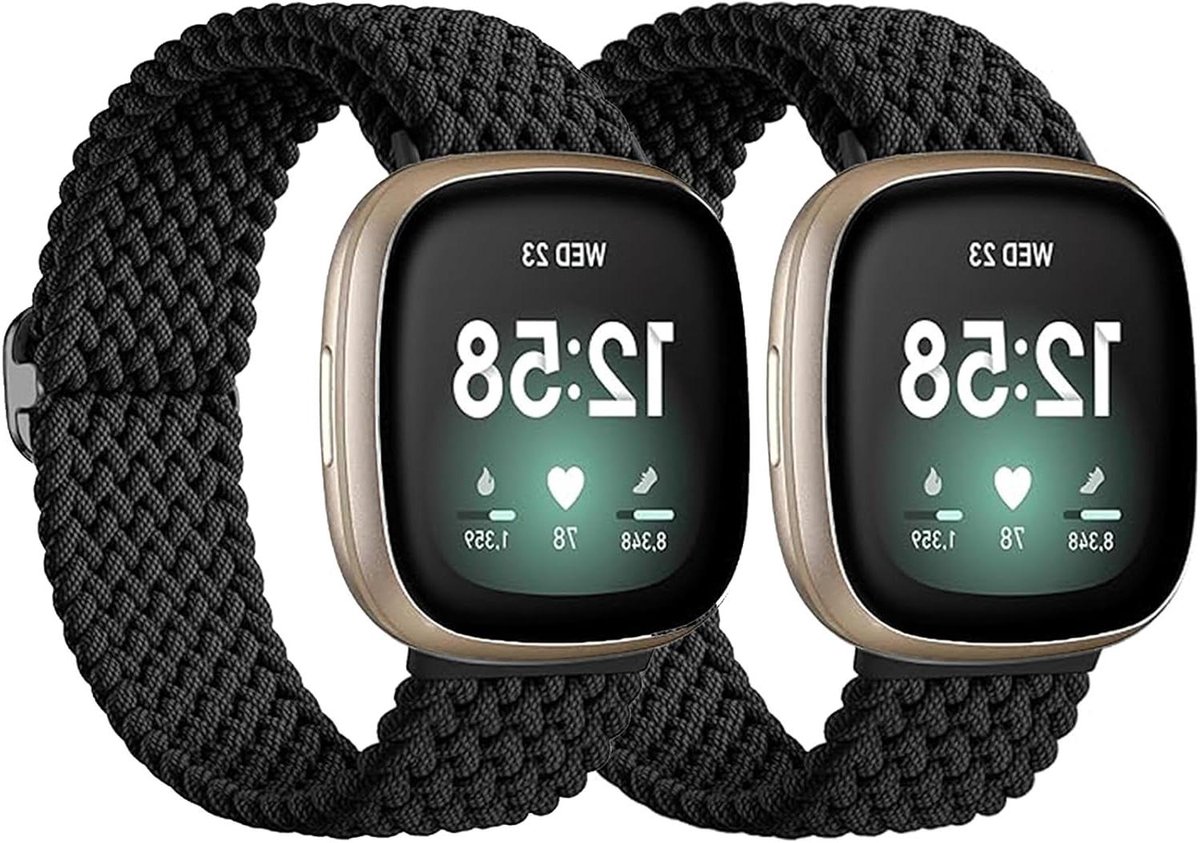 Gevlochten Rekbare Band - Sport Polsband - Smartwatch Vervanging - Zacht Ademend - 2 stuks - Niet gespecificeerd