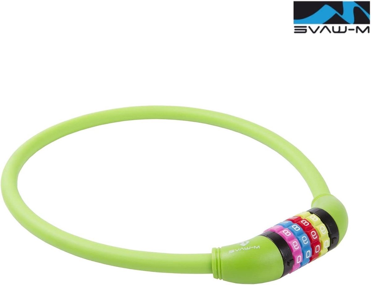 Fiets Kabelslot - Cijferslot Fiets - Fiets Beveiligen - Met Slangpatches - 12.6 mm - Neon Groen