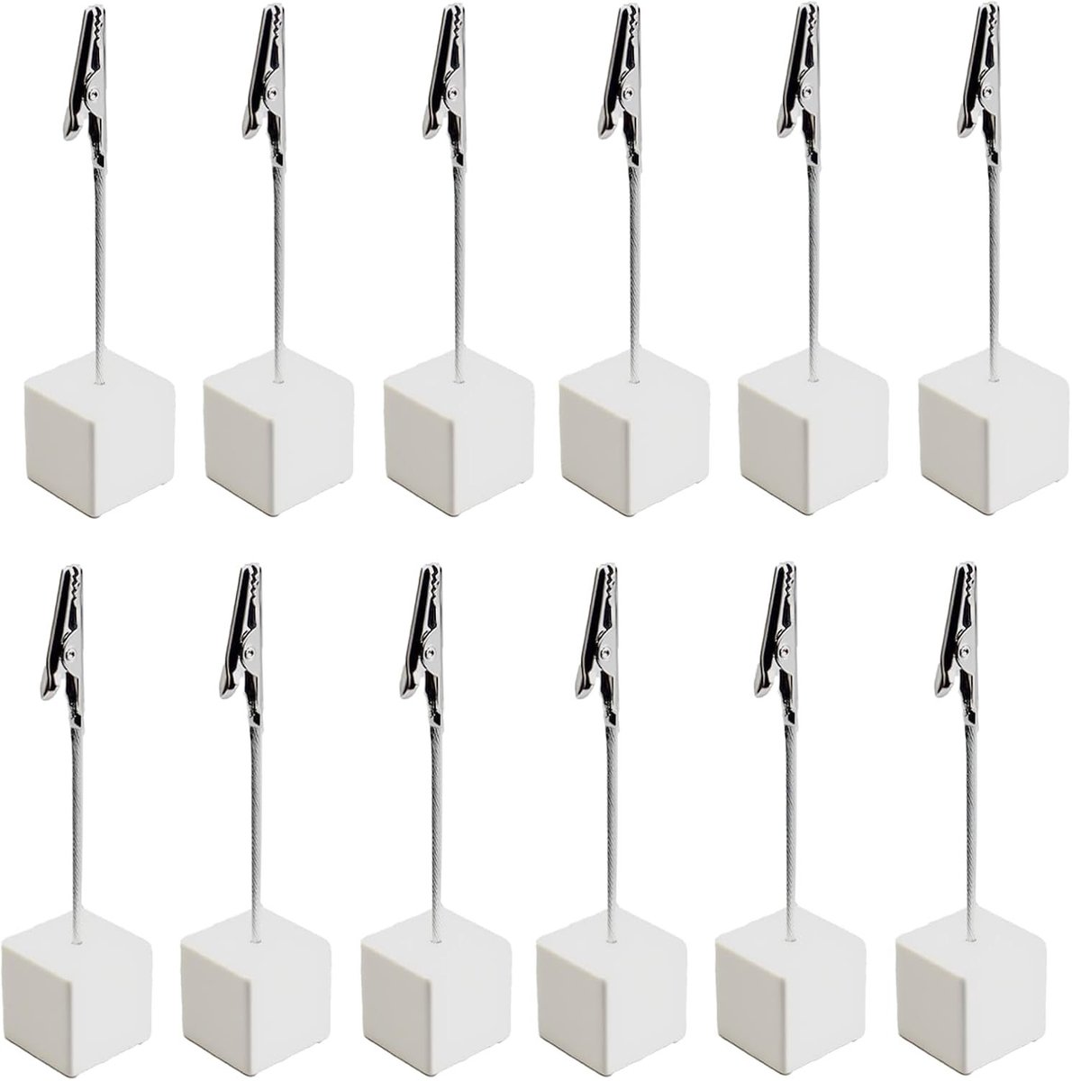 Fotohouders - Wit - 13 x 10 x 3 cm - Houten Klemmen met Standaard - Voor Foto's, Notities en Kaarten