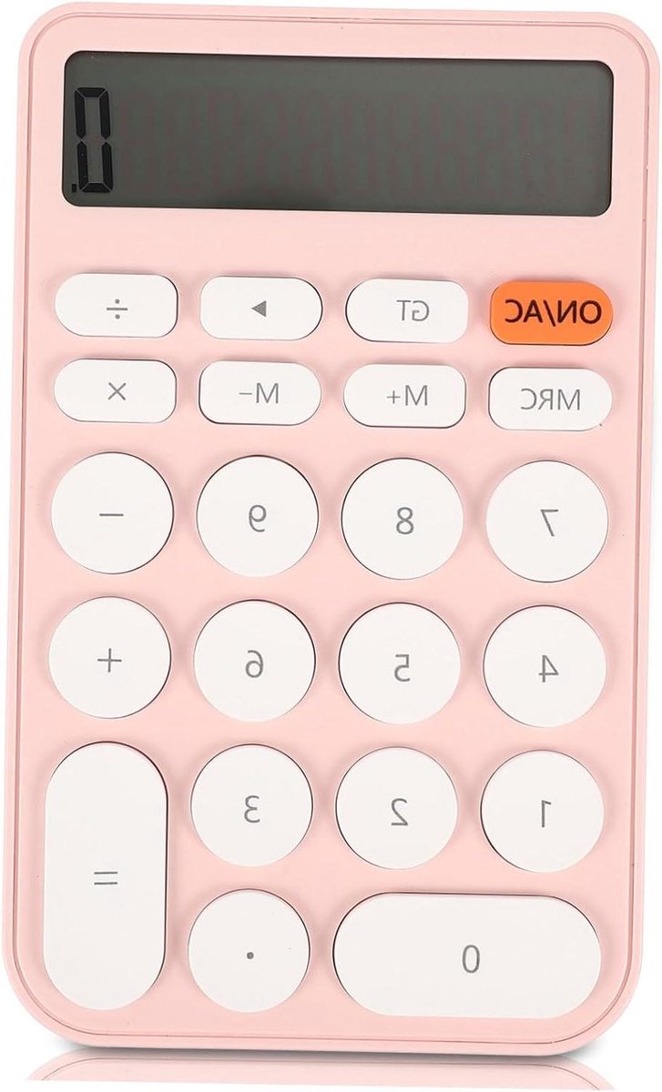 Rekenmachine - Bureau calculator - Dagelijks gebruik - Draagbaar ontwerp - 14 x 85 cm - Roze