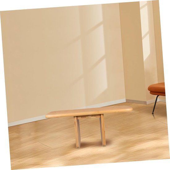 Meditatiekruk Bamboe - Yogastoel Kruk - Ontspannen Zitten - Compact Draagbaar Ontwerp - 40 x 18.4 x 17.5 cm - Lichtbruin — afbeelding 4