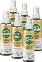 Happy Earth Haarlotion - Baby & Kids - 100% Natuurlijk - Anti-Klit Spray - Vermindert Klitten & Pluis - 6 x 150 ml