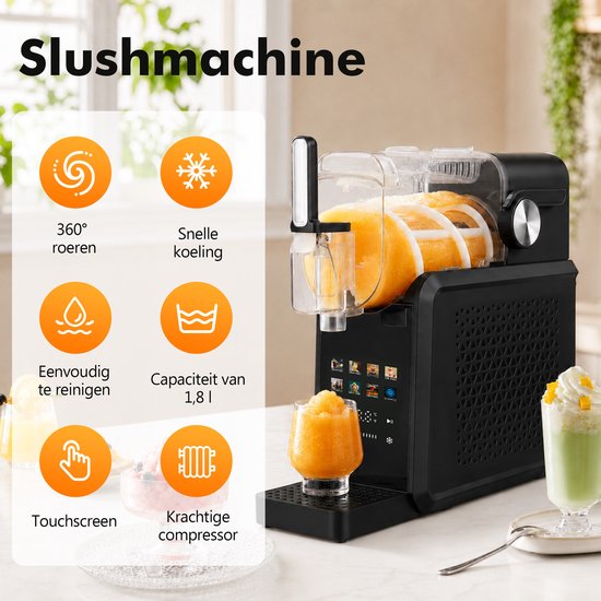 Ijskrabber Machine - 200W Aspera Compressor, R290 Koelmiddel, 10 Consistentieniveaus, 15–60 min Slush in 3 Stappen van Vankel — afbeelding 5