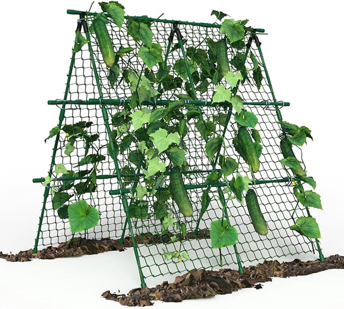 HOERFURIY U-vormig klimrek PE+metaal met kruisclips 160×160×30 cm, geschikt voor bloempotten – steun voor clematis, klimrozen en klimgroenten