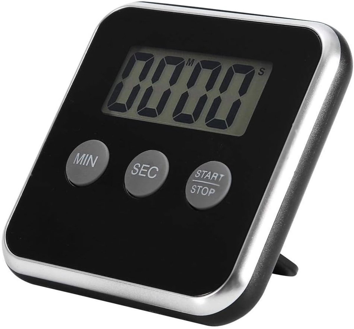 Pomodoro timer - Wit - 9 x 9 x 3 cm - Digitale Minitimer met Magnetische Achterkant - Voor Keuken en Koken