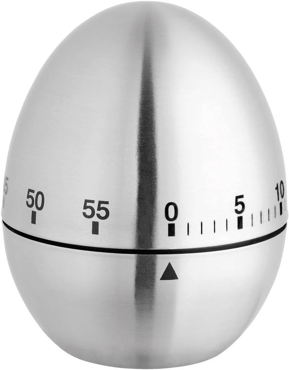 Pomodoro timer - Zilver - Mechanische keukentimer tot 60 minuten - Roestvrij staal - Voor koken en studie