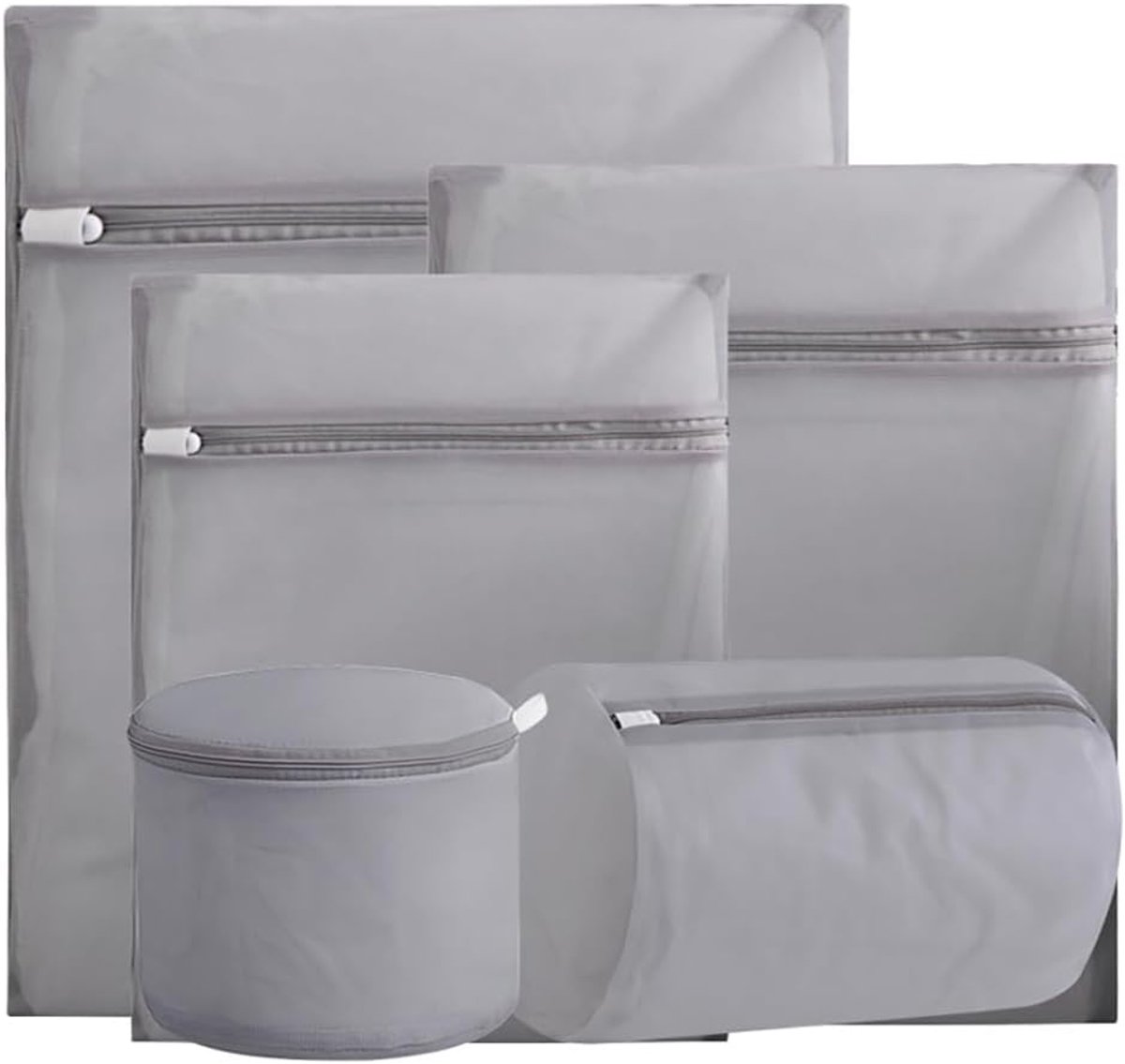 5 stuks - Mesh waszakken set - Fijne polyester - Dikke en duurzame rits, machinewasbaar - Was- en opbergzakken - Reistassen voor organisatie - Voor ondergoed, BH's, overhemden, truien, sokken, sport schoenen