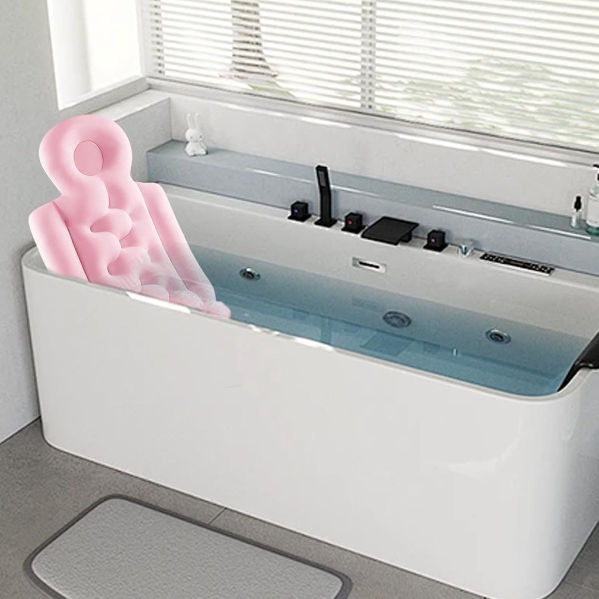 Badmat - Badkussen Binnenshuis - Wellness Ontspanning - Huidvriendelijk Polyester - 40 x 93 cm - Roze