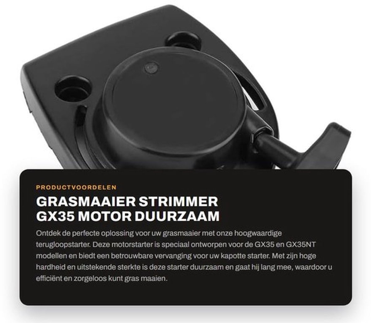 Repeteerstarter Hoogwaardige Vervanging - Grasmaaier - Motor - Duurzaam - Hoge Hardheid - Goede Sterkte - Startmotor