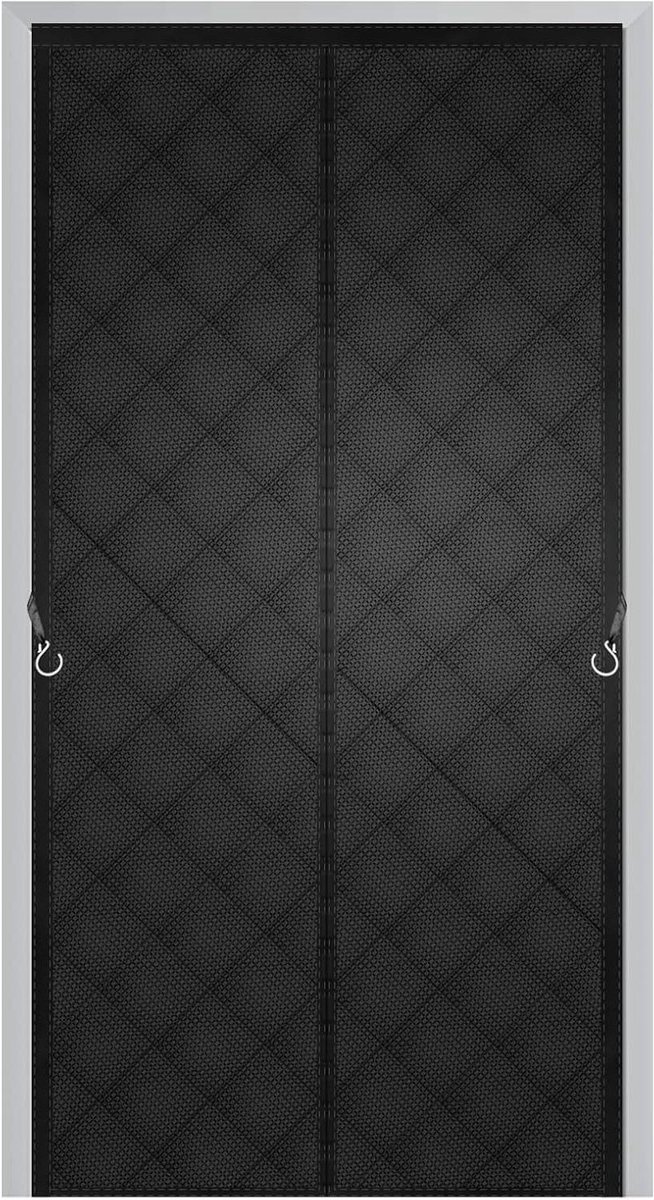 Magnetisch Deur Gordijn - Isolerend Gordijn Winddicht - Tocht Vrij Houden - Automatische Sluiting - 175x240cm - Zwart