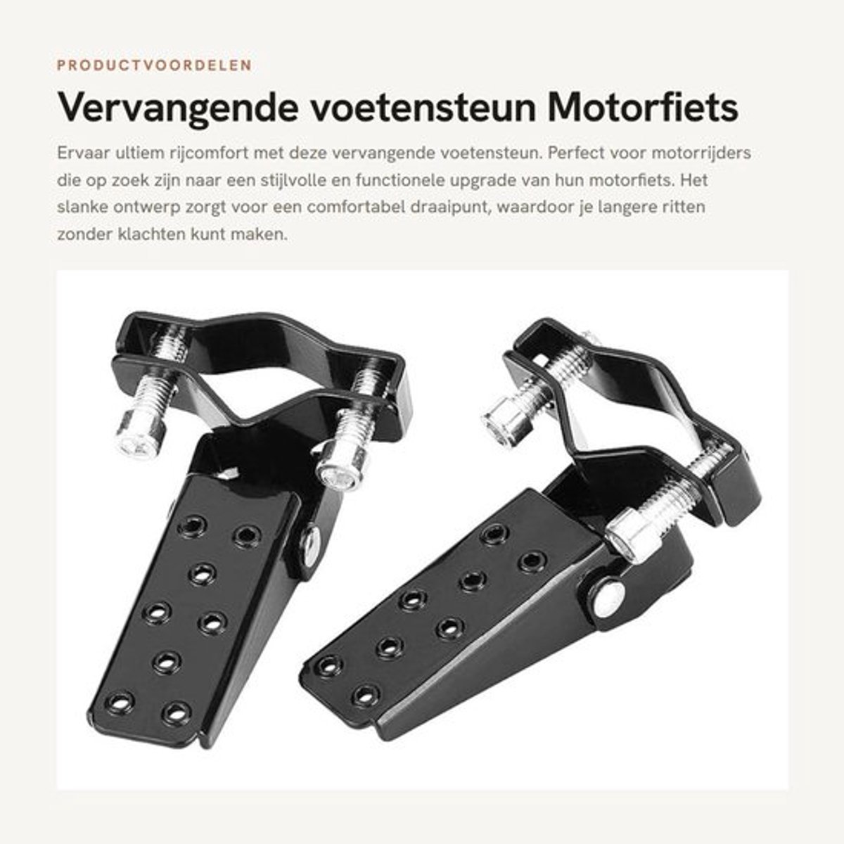 Voetensteun Vervangend - Voetsteun Motorfiets - Inklapbaar Frame - Slank Ontwerp - Metaal - Zwart - Duurzaam - Motorvoetsteunen