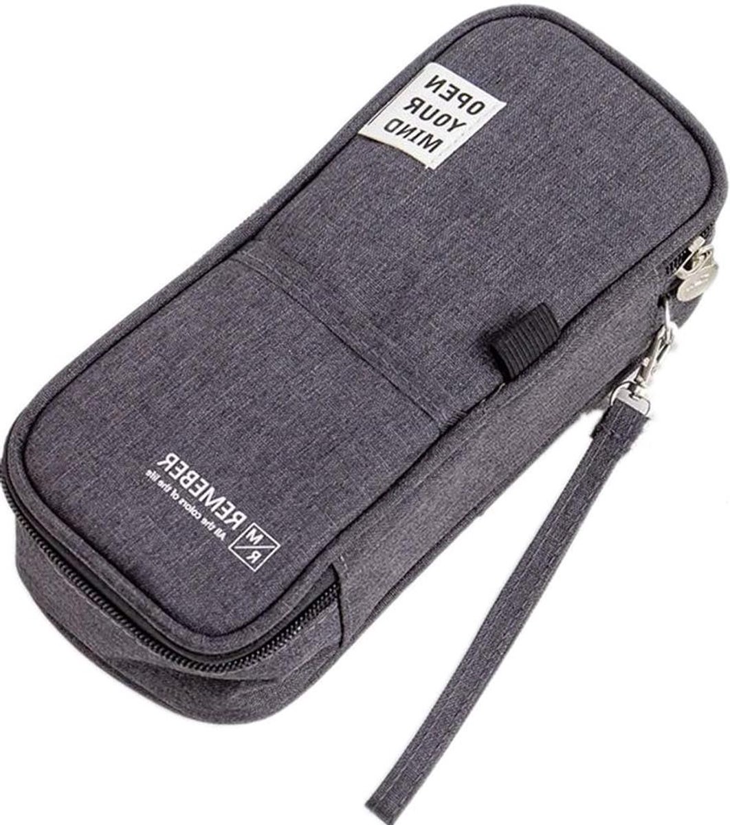 Grote Etui - Opbergdoos Pennen - Kantoorbenodigdheden Meenemen - Meerdere Vakken - 21.5 cm - Zwart