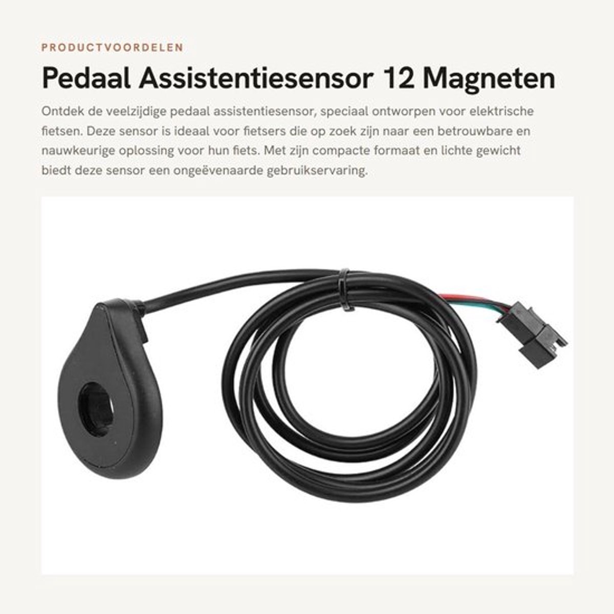 Pedaal Assistentiesensor - 12 Magneten Snelheidssensor - Schokbestendig en Lichtgewicht - Geschikt voor Elektrische Fietsen - Duurzaam en...