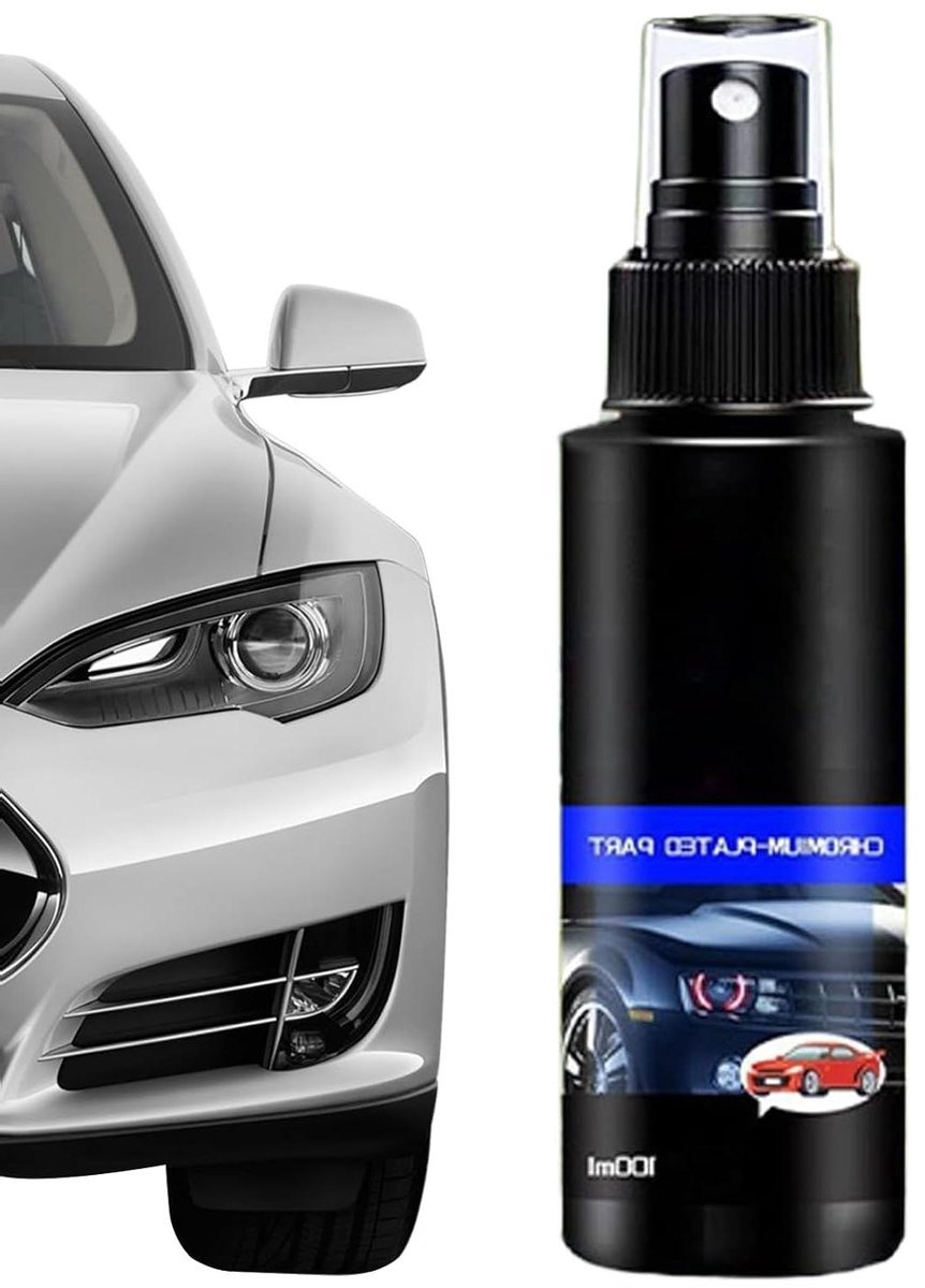 Chroom Reiniger - Poetsmiddel Metaal - Auto Onderhoud - Spray en Veeg Methode - 300ml - Zilver