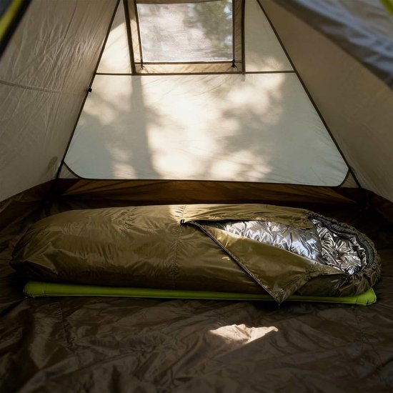 Thermische Slaapzakhoes - Beddengoed Zak Slaapzak Beschermer - Kamperen en Reizen - Extra Thermische Isolatie - 85x220cm - Legergroen — afbeelding 3