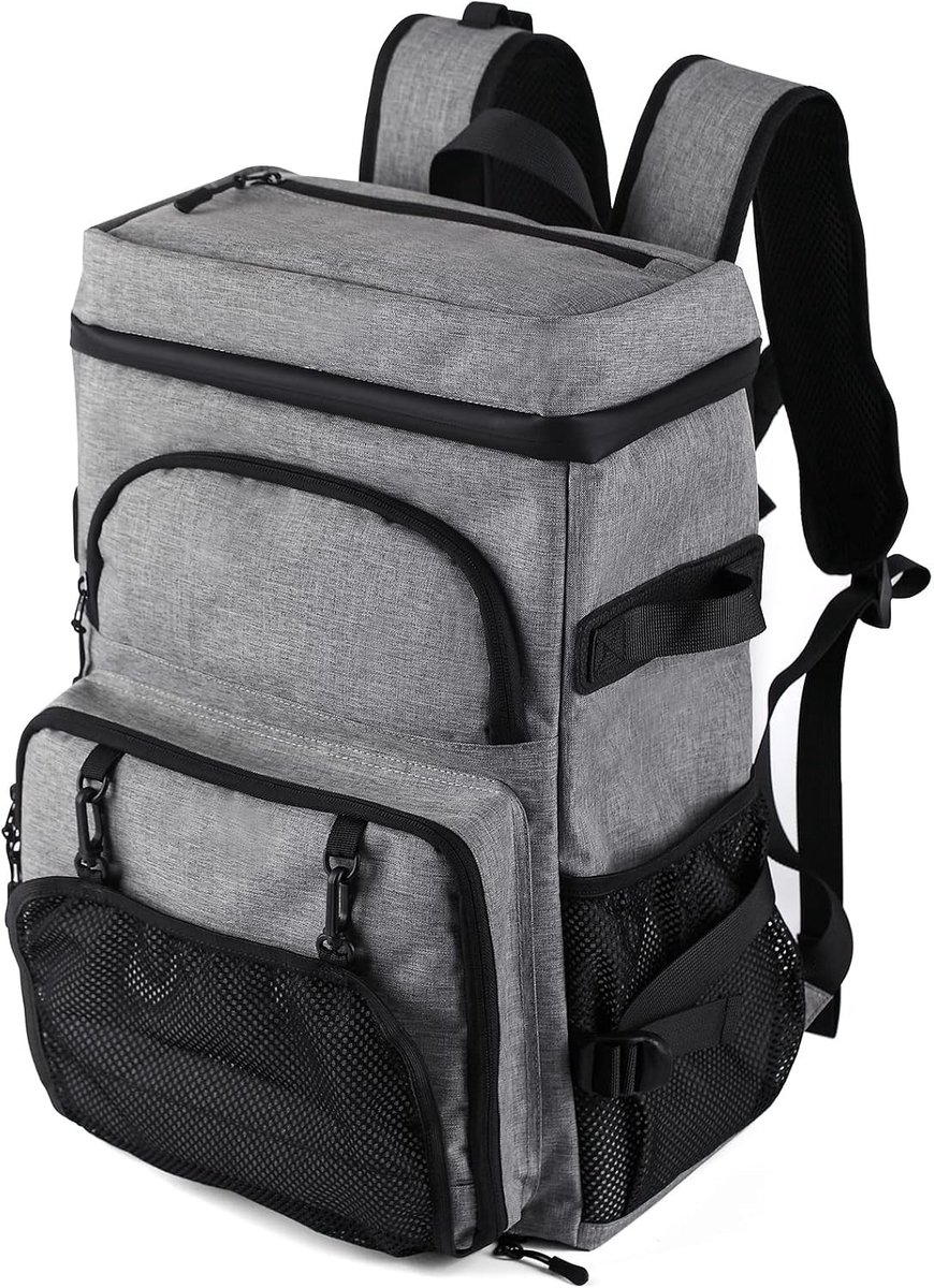 Picknickrugzakset - Grijs - 35 Liter - Waterdichte Thermische Rugzak - Voor Picknick en Outdoor Activiteiten