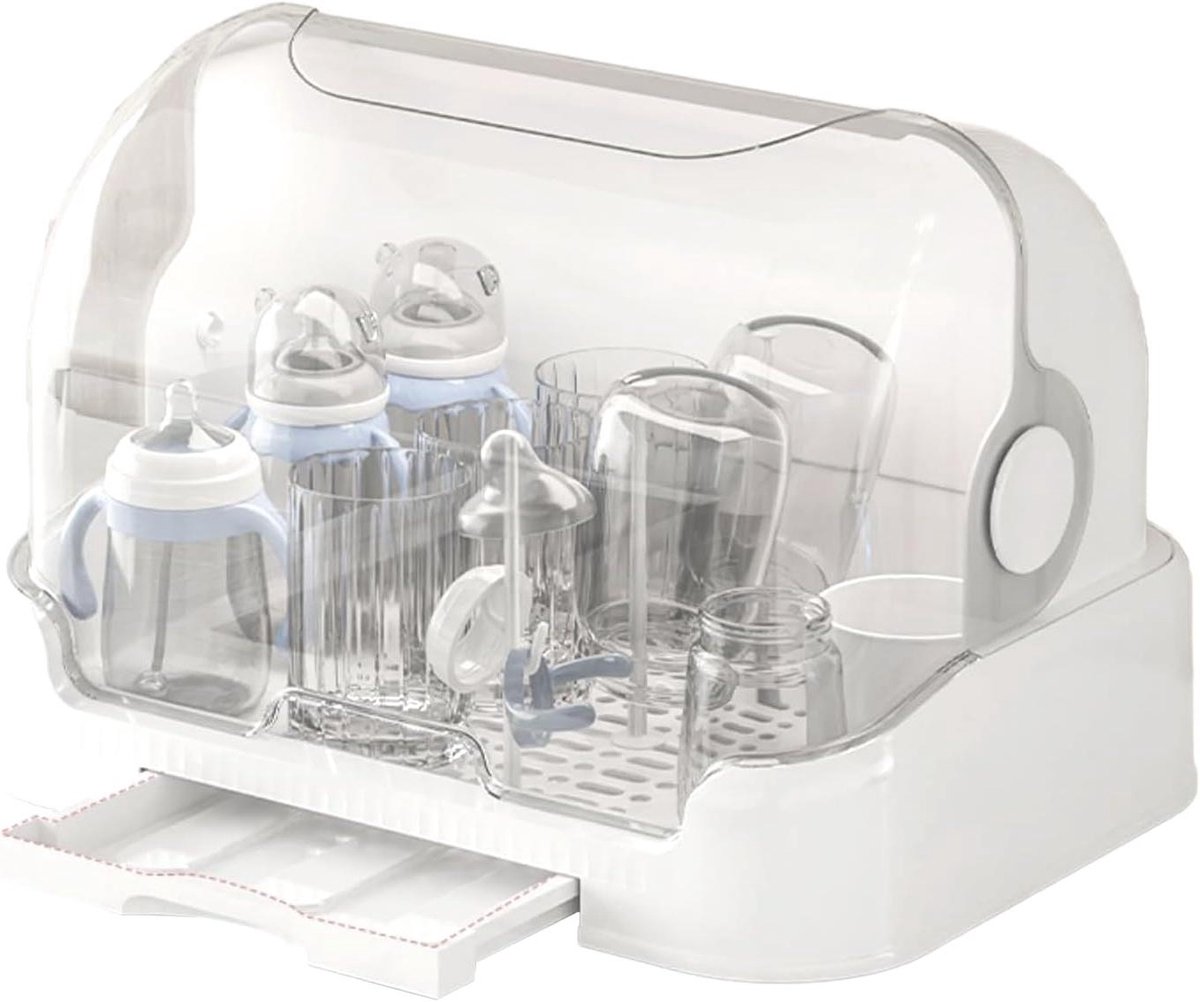 Flessendroger Baby - Flessenrek Droogrek - Babyvoeding Voorbereiden - Verwijderbare Lekbak - 265 cm - Wit