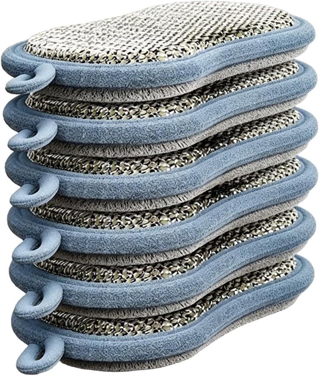 Keuken Afwasspons - Reinigingskussens Schrobbers - Pannen Schoonmaken - Krasvrije Reiniging - 6 Stuks - Niet gespecificeerd