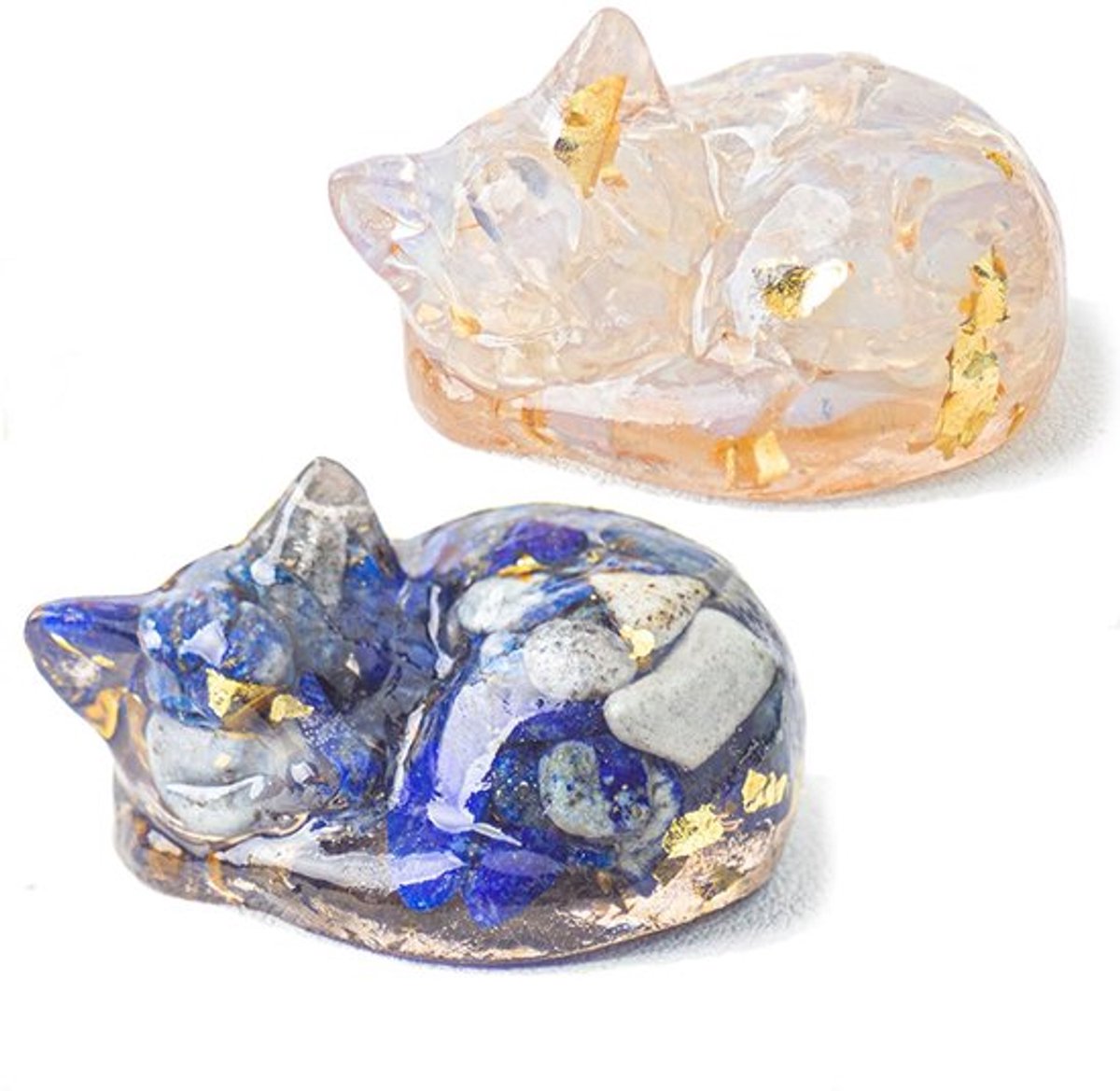 Kattenfiguur - Decoratief Mini-Beeld - Kristal - 2 Stuks - Tafeldecoratie - Uniek Design - Decoratiebeeld