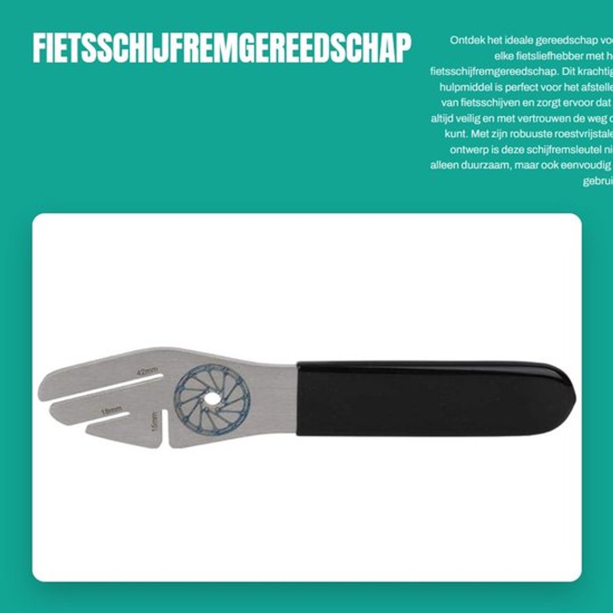 Fietsschijfremgereedschap Roestvrij Staal - Fietsschijfremsleutel - Reparatiegereedschap - Schijfcorrectiegereedschap - Comfortabel Handgevoel - 4 mm Dikte - Fietssleutel