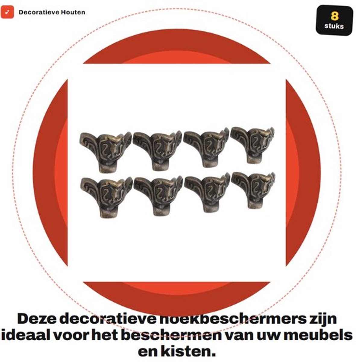 Hoekbeschermer Decoratief - Zinklegering - 8 Stuks - Voor Dozen/Kasten - Lichtgewicht - Duurzaam Materiaal - Meubelbescherming