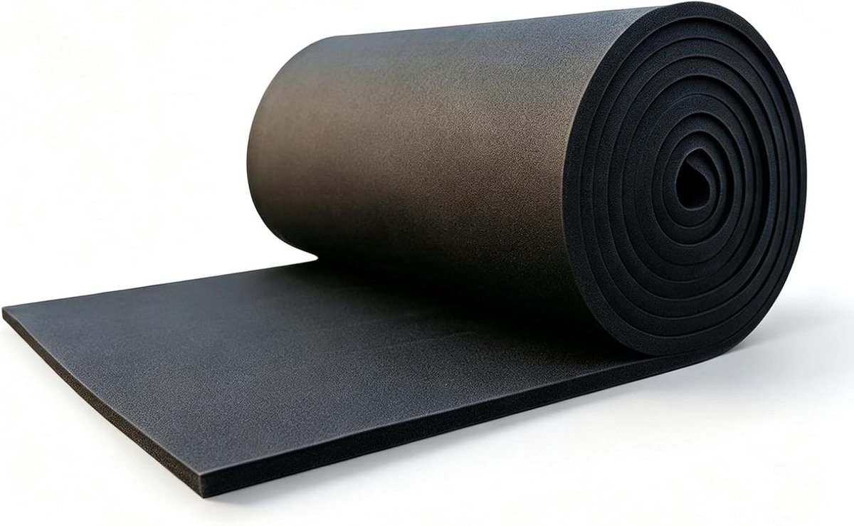 Isolatiemat - Zwart - 150 x 30 cm x 20 mm - Zelfklevend Schuimrubber met Geluidsisolatie en Schokdemping - Voor Auto en Universeel Gebruik