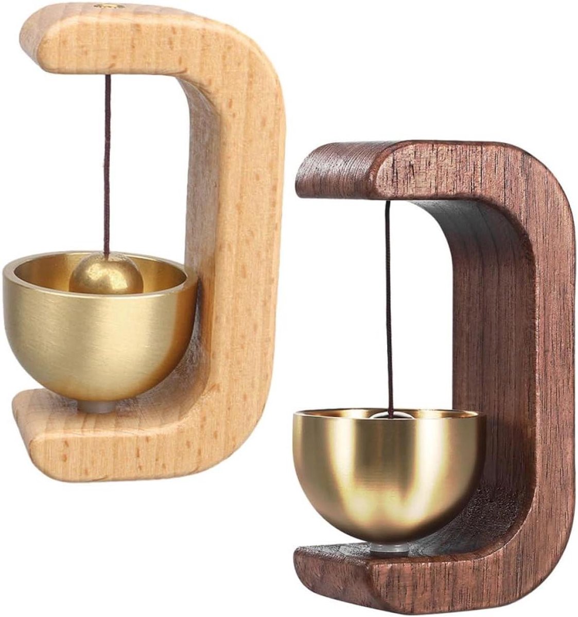 Houten Windgong Deurbel - Winkelbel Deurbel - Bezoekers Melden - Magnetische Zelfklevende Montage - 72 x 38 x 26 cm