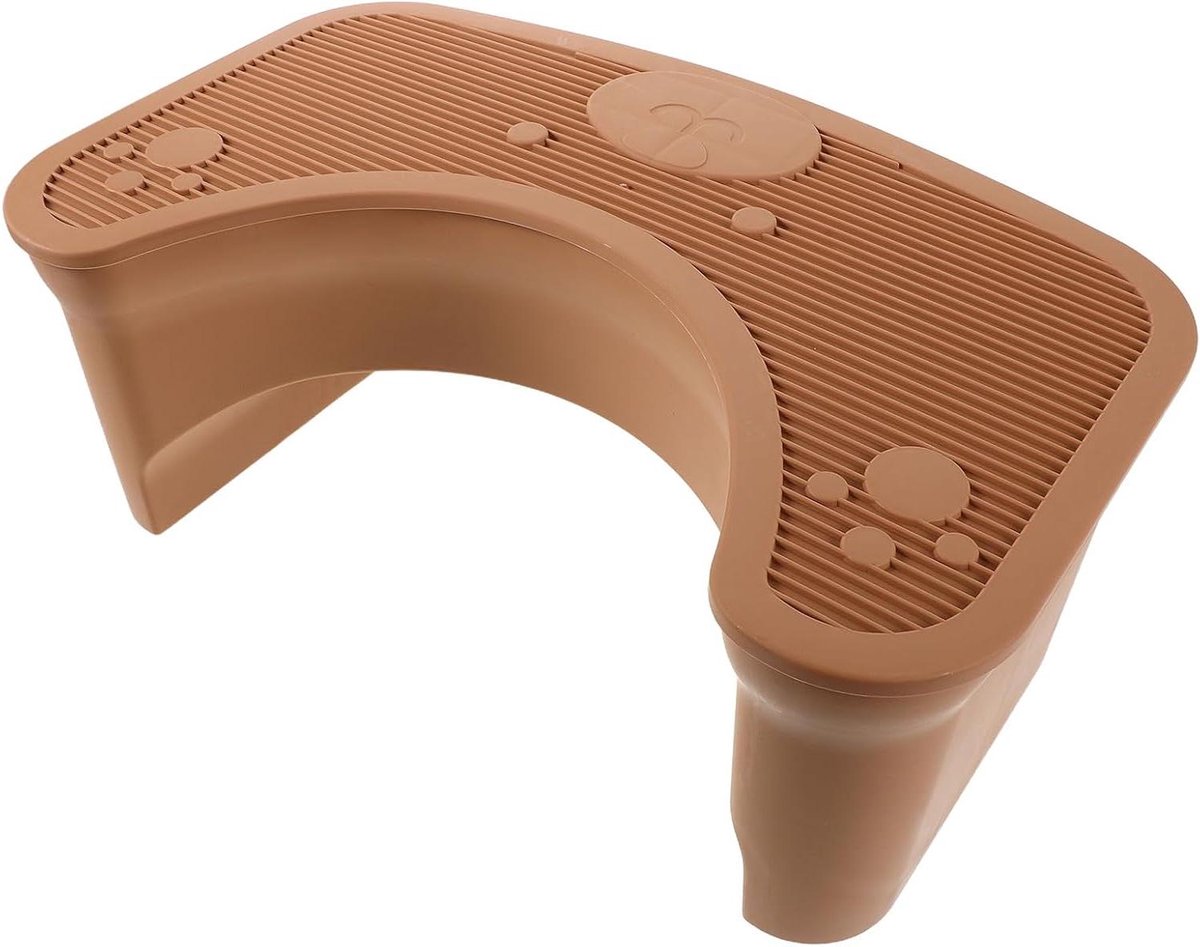 Toiletkrukje - Voetenbankje Badkamer - Verbeteren Toiletgang - Antislip met Opbergruimte - 39.5 x 24 x 16 cm - Koffie
