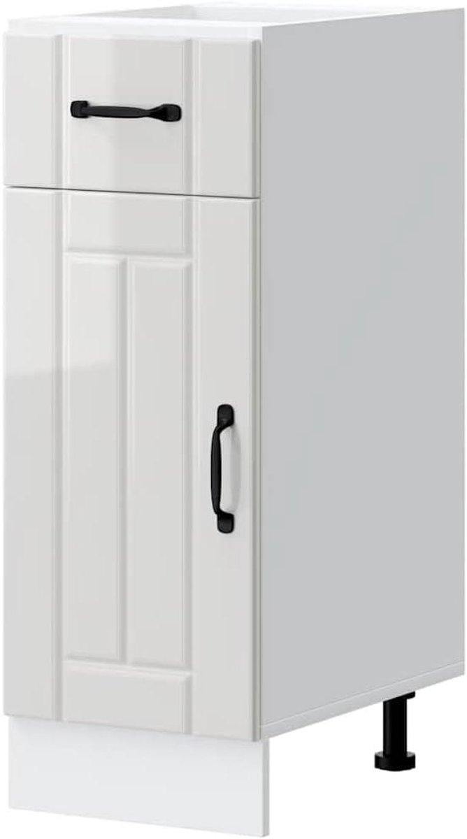 Keukenkast Onderkast - Buffetkast Keuken - Keuken Opbergen - Sterk Houtmateriaal - 30x46x81.5 cm - Hoogglans Wit