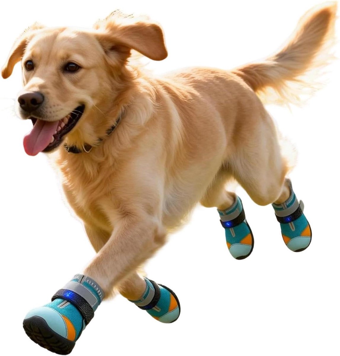 Lichtschoenen Huisdieren - Hondenschoenen Kattenschoenen - Veilige Nachtwandelingen - Bewegingsgevoelige LED's - 58 cm - Meerkleurig