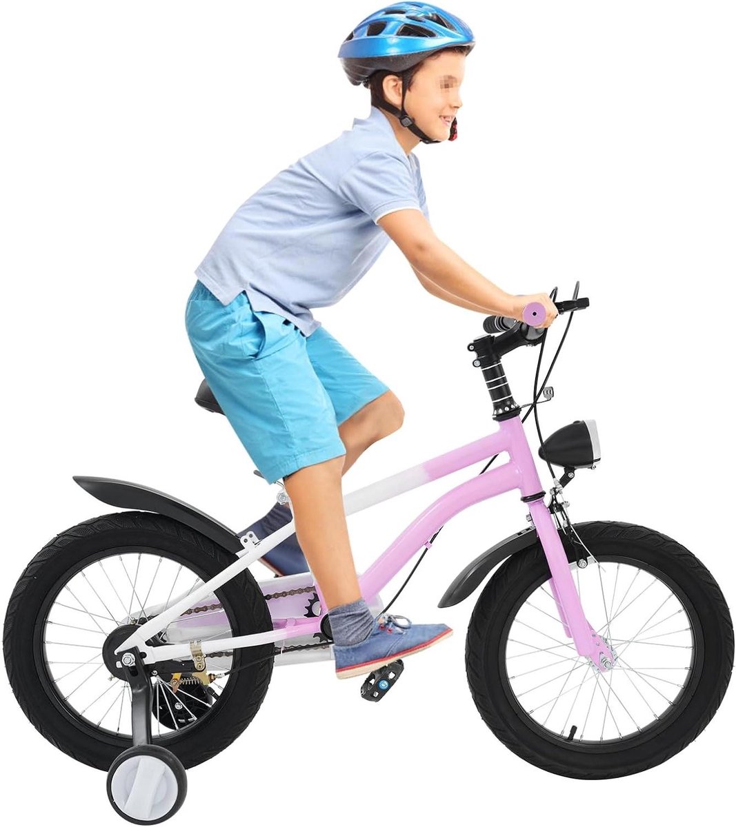 Kinderfiets Jongensmeisjesfiets Buiten spelen Dubbel remsysteem 16 Inch Roze