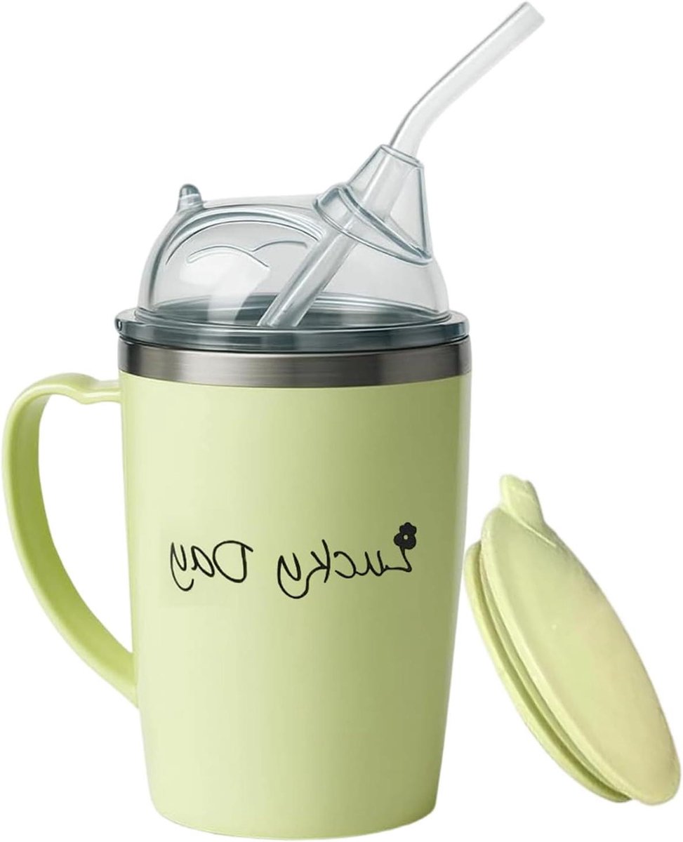 Drinkbeker met Rietje - Isolatiebeker Ouderen - Veilig Drinken - Lekvrij Ontwerp - 350 ml - Niet gespecificeerd