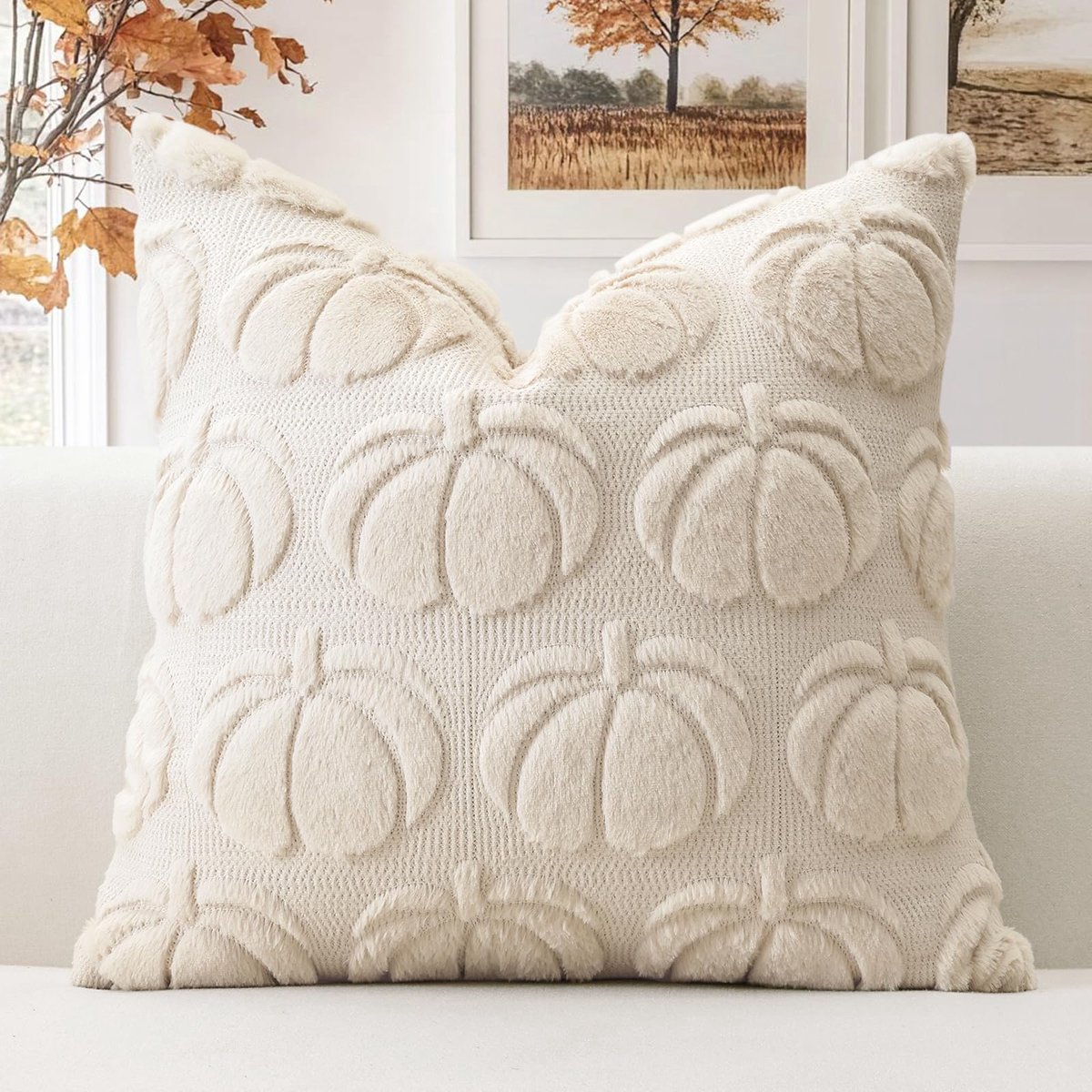 Kussenhoes met Pompoenprint 40x40 cm voor Herfstdecoratie