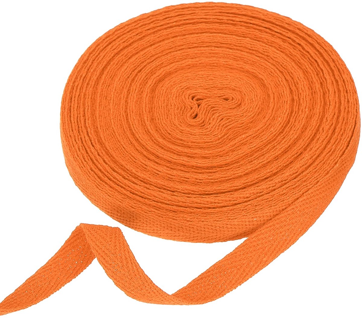 Katoenen Gurtband 10mm x 10m (B x L) Oranje voor Handwerk en Naaien