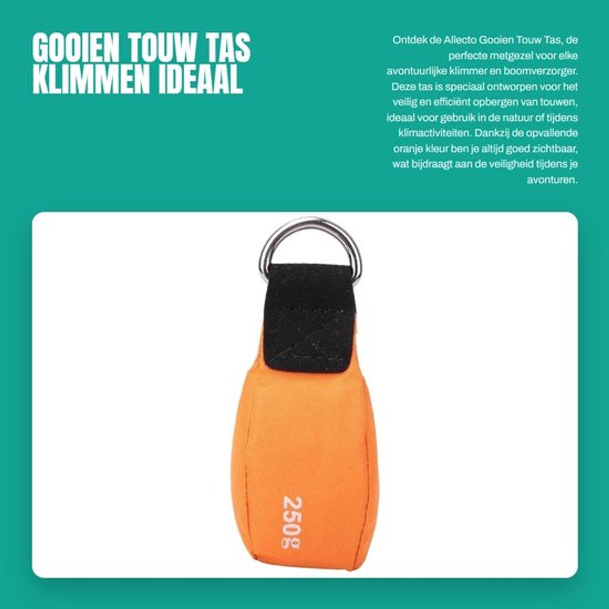 Touwtas Veilig en Stevig - Klimtas - Outdoor Tas - Nylon - Duurzaam - 257g Gewicht - Klimtouwtas