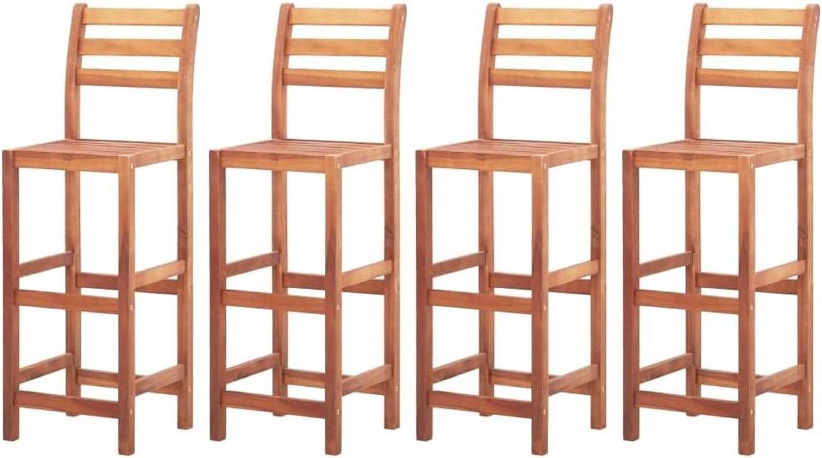 Barkrukken Set - Houten Krukken - Buiten Zitten - Massief Acaciahout - 40 x 365 x 110 cm - Bruin
