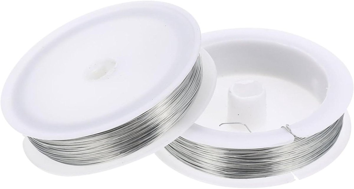 Bloemendraad Sieraden Maken - Kralendraad Handwerk - Sieraden Ontwerpen - Flexibel Gegalvaniseerd IJzer - 2 Rollen 40yd - Zilver