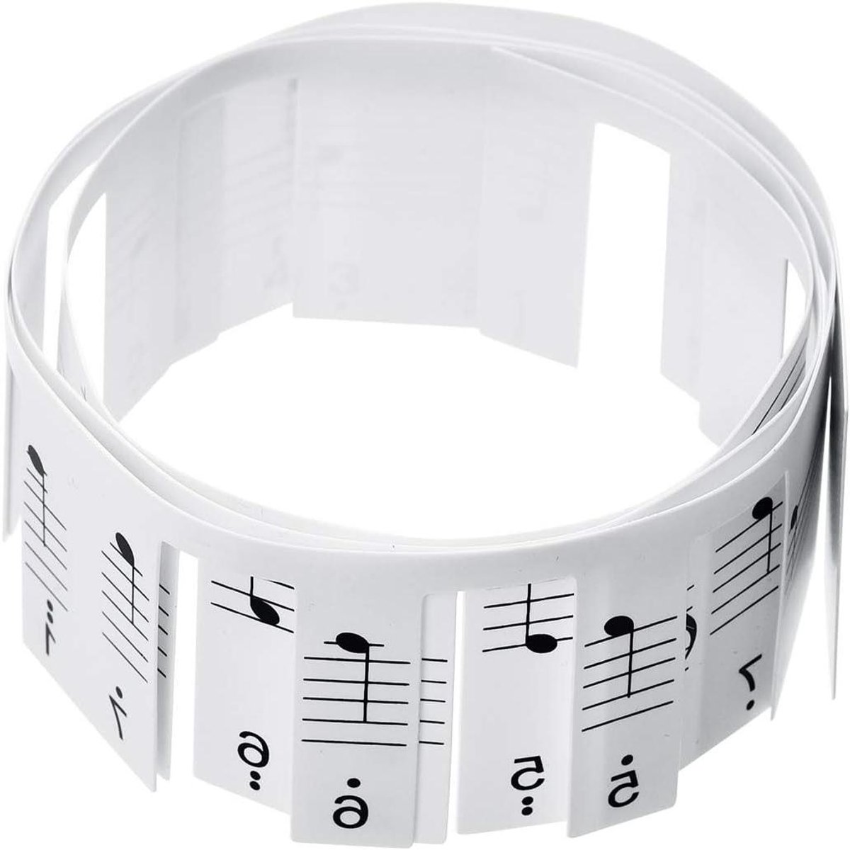 Piano Toetsen Stickers - Muziek Notatie Stickers - Piano Leren Oefenen - Niet-klevend Verwijderbaar - 61 toetsen - Wit