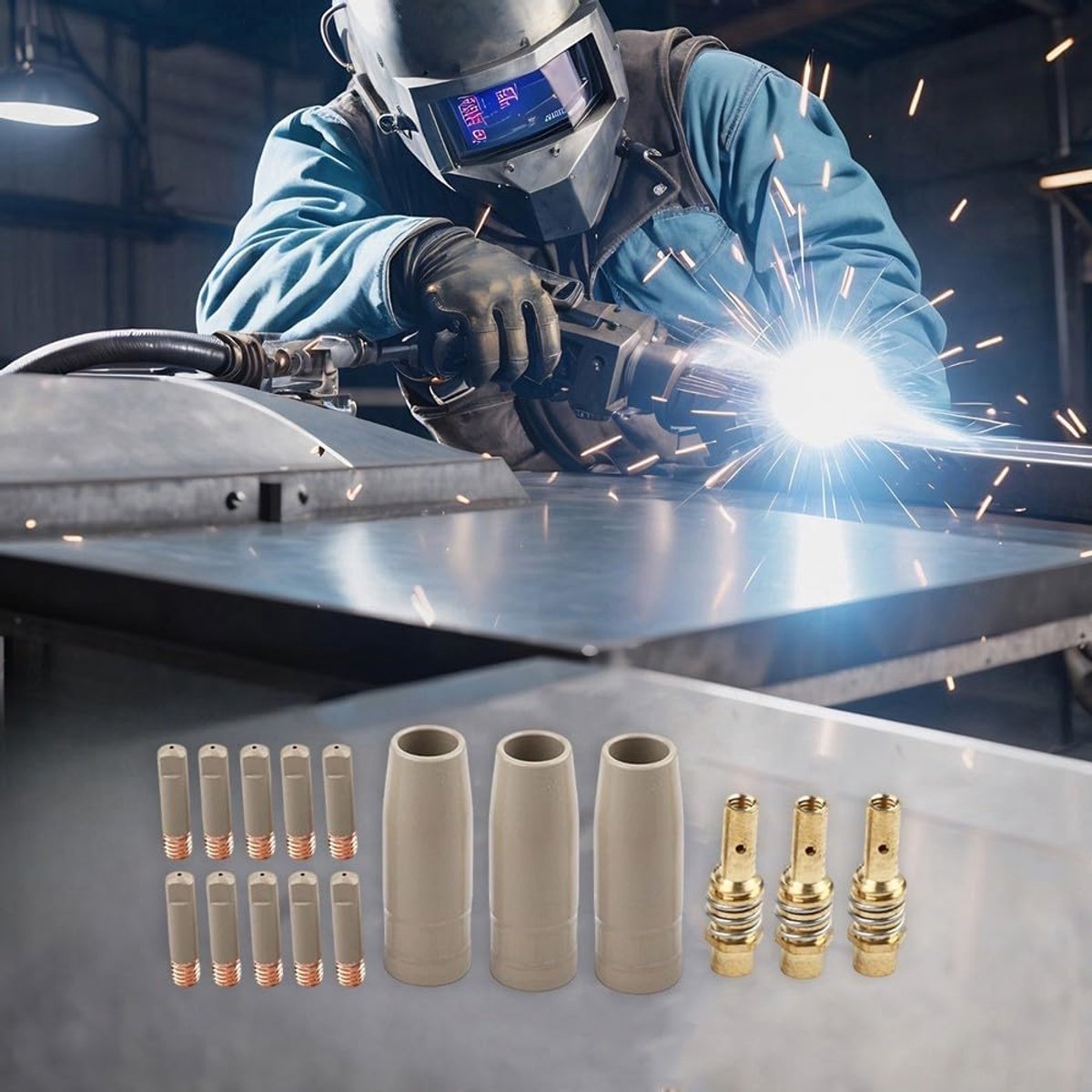 Lassen Nozzle Set - Beschermcoating Kit - Airless Lassen - Hittebestendig Metaal - 16 Stuks - Zoals afgebeeld