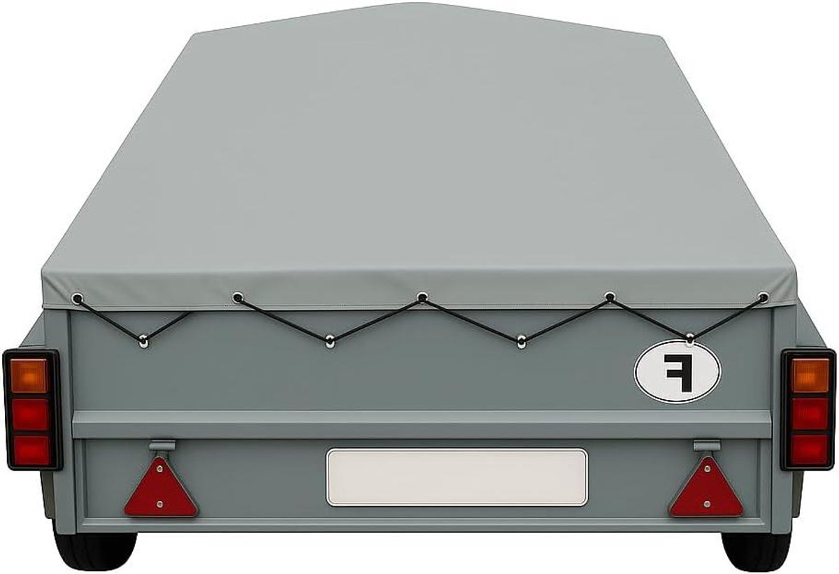 Aanhangerzeil - Trailerhoes Afdekzeil - Aanhanger Beschermen - Op Maat Gemaakt - 257 x 139 x 10 cm - Grijs